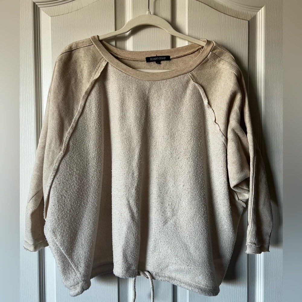 Ocean Drive Cream Crewneck Sweater